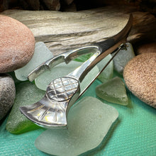 Load image into Gallery viewer, Thistle Kilt Pin, Celtic Jewelry, Scottish Pin, Pewter Pin, Celtic Groom Gift, Bagpiper Gift, Scotland Jewelry, Dad Gift, Anniversary Gift