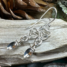 Load image into Gallery viewer, Love Spoon Earrings, Celtic Jewelry, Wales Jewelry, Welsh Earrings, Bridal Jewelry, Anniversary Gift, Heart Jewelry, Silver Spoon Wife Gift