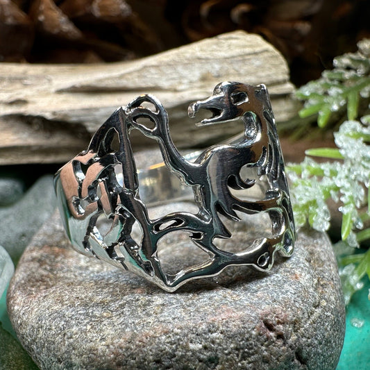 Celtic Phoenix Ring, Celtic Ring, Norse Ring, Silver Boho Ring, Irish Ring, Irish Dance Gift, Anniversary Gift, Ireland Ring, Wiccan Ring