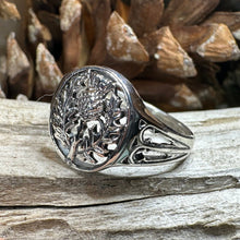 Load image into Gallery viewer, Thistle Ring, Celtic Jewelry, Scotland Jewelry, Flower Jewelry, Scottish Jewelry, Nature Ring, Silver Thistle Jewelry, Mom Gift, Wife Gift