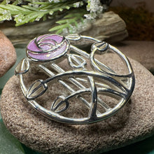 Load image into Gallery viewer, Mackintosh Roses Brooch, Scotland Jewelry, Mackintosh Jewelry, Celtic Pin, Scarf Pin, Scottish Silver Brooch, Mom Gift, Graduation Gift