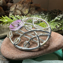 Load image into Gallery viewer, Mackintosh Roses Brooch, Scotland Jewelry, Mackintosh Jewelry, Celtic Pin, Scarf Pin, Scottish Silver Brooch, Mom Gift, Graduation Gift