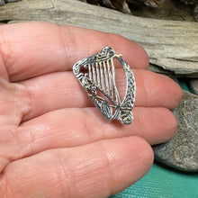Load image into Gallery viewer, Celtic Harp Brooch, Celtic Pin, Irish Harp Jewelry, Irish Dancer Gift, Celtic Harp, Irish Gift, Mom Gift, Saint Patrick's Day, Wife Gift