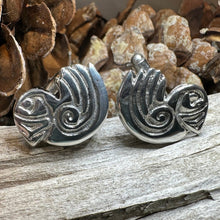 Load image into Gallery viewer, Puffin Cuff Links, Scotland Jewelry, Pewter Cufflinks, Men's Celtic Jewelry, Bird Jewelry, Girlfriend Gift, Anniversary Gift, Scottish Gift