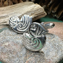 Load image into Gallery viewer, Puffin Cuff Links, Scotland Jewelry, Pewter Cufflinks, Men's Celtic Jewelry, Bird Jewelry, Girlfriend Gift, Anniversary Gift, Scottish Gift