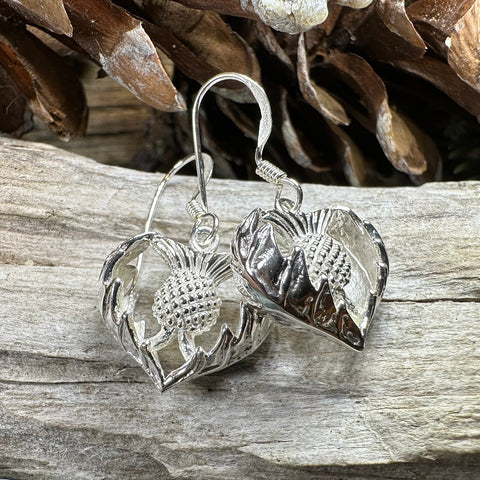 Load image into Gallery viewer, Thistle Earrings, Celtic Jewelry, Silver Scottish Earrings, Outlander Jewelry, Flower Jewelry, Mom Gift, Nature Jewelry, Large Drop Earrings