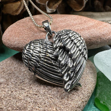 Load image into Gallery viewer, Angel Wings Necklace, Celtic Jewelry, Angel Pendant, Wings Necklace, Bridal Jewelry, Memorial Jewelry, Sweet 16 Gift, Wife Gift, Mom Gift