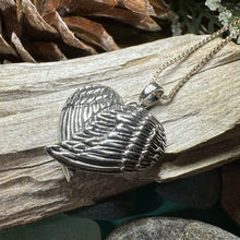 Load image into Gallery viewer, Angel Wings Necklace, Celtic Jewelry, Angel Pendant, Wings Necklace, Bridal Jewelry, Memorial Jewelry, Sweet 16 Gift, Wife Gift, Mom Gift