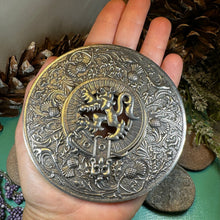 Load image into Gallery viewer, Thistle Plaid Brooch, Extra Large Celtic Pin, Scottish Lion Pin, Norse Jewelry, Wiccan Jewelry, Anniversary Gift, Kilt Pin, Men's Tartan Pin