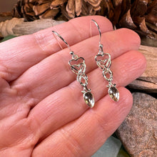 Load image into Gallery viewer, Love Spoon Earrings, Celtic Jewelry, Wales Jewelry, Welsh Earrings, Bridal Jewelry, Anniversary Gift, Heart Jewelry, Silver Spoon Wife Gift