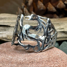 Load image into Gallery viewer, Celtic Phoenix Ring, Celtic Ring, Norse Ring, Silver Boho Ring, Irish Ring, Irish Dance Gift, Anniversary Gift, Ireland Ring, Wiccan Ring
