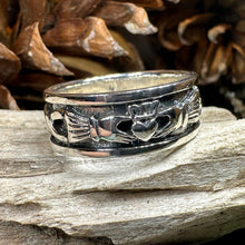 Load image into Gallery viewer, Celtic Ring, Irish Wedding Ring, Ireland Ring, Claddagh Ring, Irish Ring, Promise Ring, Anniversary Gift, Silver Wedding Band, Ireland Gift