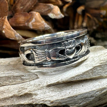Load image into Gallery viewer, Celtic Ring, Irish Wedding Ring, Ireland Ring, Claddagh Ring, Irish Ring, Promise Ring, Anniversary Gift, Silver Wedding Band, Ireland Gift