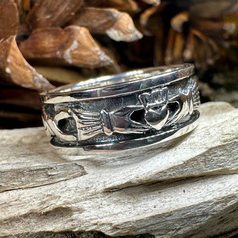 Load image into Gallery viewer, Celtic Ring, Irish Wedding Ring, Ireland Ring, Claddagh Ring, Irish Ring, Promise Ring, Anniversary Gift, Silver Wedding Band, Ireland Gift
