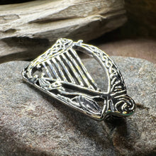 Load image into Gallery viewer, Celtic Harp Brooch, Celtic Pin, Irish Harp Jewelry, Irish Dancer Gift, Celtic Harp, Irish Gift, Mom Gift, Saint Patrick's Day, Wife Gift
