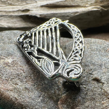 Load image into Gallery viewer, Celtic Harp Brooch, Celtic Pin, Irish Harp Jewelry, Irish Dancer Gift, Celtic Harp, Irish Gift, Mom Gift, Saint Patrick's Day, Wife Gift