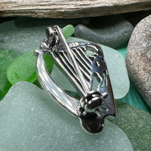 Load image into Gallery viewer, Celtic Harp Brooch, Celtic Pin, Irish Harp Jewelry, Irish Dancer Gift, Celtic Harp, Irish Gift, Mom Gift, Saint Patrick's Day, Wife Gift