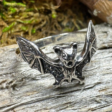 Load image into Gallery viewer, Gothic Bat Ring, Vampire Bat, Realistic Bat Jewelry, Pagan Ring, Halloween Gift, Witch Jewelry, Animal Jewelry, Unique Ring, EA Poe Gift