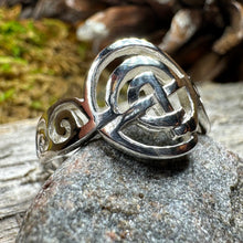 Load image into Gallery viewer, Celtic Knot Ring, Spiral Ring, Labyrinth Statement Ring, Irish Ring, Ladies Pagan Ring, Anniversary Gift, Scottish Ring, Wiccan Ring