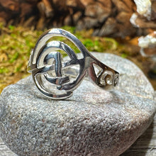 Load image into Gallery viewer, Celtic Knot Ring, Spiral Ring, Labyrinth Statement Ring, Irish Ring, Ladies Pagan Ring, Anniversary Gift, Scottish Ring, Wiccan Ring