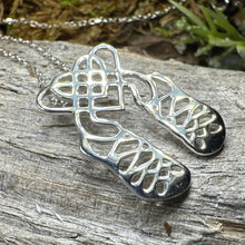 Load image into Gallery viewer, Irish Dance Shoes Necklace, Ghillies Necklace, Celtic Jewelry, Irish Dancer Gift, Girl's Ireland Pendant, Irish Soft Shoe, Dance Jewelry