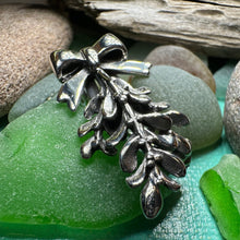 Load image into Gallery viewer, Mistletoe Brooch, Celtic Jewelry, Leaf Jewelry, Ireland Gift, Irish Jewelry, Scotland Jewelry, Silver Anniversary Gift, Graduation Gift
