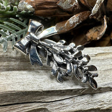 Load image into Gallery viewer, Mistletoe Brooch, Celtic Jewelry, Leaf Jewelry, Ireland Gift, Irish Jewelry, Scotland Jewelry, Silver Anniversary Gift, Graduation Gift
