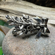 Load image into Gallery viewer, Mistletoe Brooch, Celtic Jewelry, Leaf Jewelry, Ireland Gift, Irish Jewelry, Scotland Jewelry, Silver Anniversary Gift, Graduation Gift