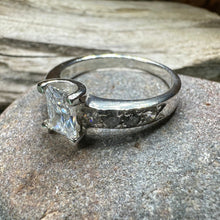 Load image into Gallery viewer, Celtic Engagement Ring, Diamond Promise Ring, Solitaire Ring, Princess Cut Ring, Celtic Knot Jewelry, Anniversary Gift, Ladies Cocktail Ring