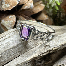 Load image into Gallery viewer, Celtic Knot Ring, Celtic Jewelry, Irish Ring, Celtic Promise Ring, Irish Jewelry, Anniversary Gift, Scottish Ring, Garnet Ring, Wife Gift