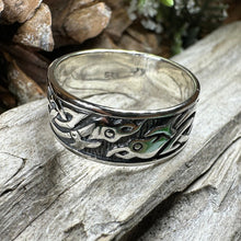 Load image into Gallery viewer, Celtic Raven Ring, Celtic Ring, Scottish Promise Ring, Spiral Ring, Irish Ring, Wedding Band, Anniversary Gift, Ireland Ring, Wiccan Ring