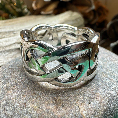Load image into Gallery viewer, Celtic Ring, Irish Wedding Ring, Silver Scottish Ring, Large Irish Ring, Promise Ring, Anniversary Gift, Wedding Band, Ireland Gift