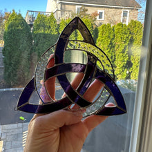 Load image into Gallery viewer, Trinity Knot Wall Decor, Ireland Gift, Stained Glass Celtic Knot, New Home Gift, Irish Gift, Wedding Gift, Scottish Gift, Triquetra Knot