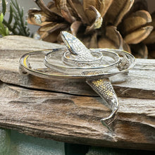 Load image into Gallery viewer, Salmon of Knowledge Brooch, Celtic Jewelry, Irish Pin, Gift for Fishing Lover, Anniversary Gift, Nature Jewelry, Realistic Fish Pin, Artisan