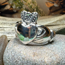 Load image into Gallery viewer, Celtic Ring, Irish Wedding Ring, Irish Claddagh Ring, Large Irish Ring, Promise Ring, Anniversary Gift, Silver Wedding Band, Ireland Gift