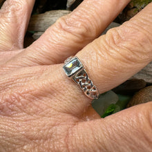Load image into Gallery viewer, Celtic Knot Ring, Celtic Jewelry, Irish Ring, Celtic Promise Ring, Irish Jewelry, Anniversary Gift, Scottish Ring, Garnet Ring, Wife Gift