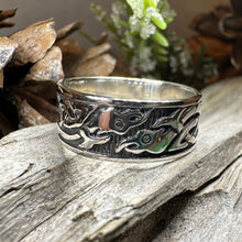 Load image into Gallery viewer, Celtic Raven Ring, Celtic Ring, Scottish Promise Ring, Spiral Ring, Irish Ring, Wedding Band, Anniversary Gift, Ireland Ring, Wiccan Ring