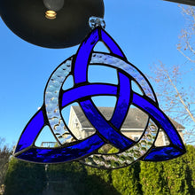 Load image into Gallery viewer, Trinity Knot Wall Decor, Ireland Gift, Stained Glass Celtic Knot, New Home Gift, Irish Gift, Wedding Gift, Scottish Gift, Triquetra Knot