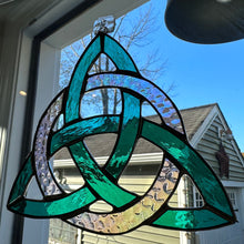 Load image into Gallery viewer, Trinity Knot Wall Decor, Ireland Gift, Stained Glass Celtic Knot, New Home Gift, Irish Gift, Wedding Gift, Scottish Gift, Triquetra Knot