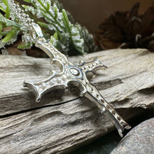 Load image into Gallery viewer, Celtic Cross Necklace, Irish Cross Pendant, Celtic Jewelry, Cong Cross, Anniversary Gift, First Communion Cross, Silver Religious Jewelry