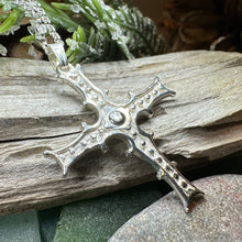 Load image into Gallery viewer, Celtic Cross Necklace, Irish Cross Pendant, Celtic Jewelry, Cong Cross, Anniversary Gift, First Communion Cross, Silver Religious Jewelry