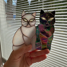 Load image into Gallery viewer, Cat Wall Decor, Cat Lover Gift, Stained Glass Cat, New Home Gift, Animal Gift, Wedding Gift, Scottish Gift, Colorful Glass