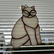Load image into Gallery viewer, Cat Wall Decor, Cat Lover Gift, Stained Glass Cat, New Home Gift, Animal Gift, Wedding Gift, Scottish Gift, Colorful Glass