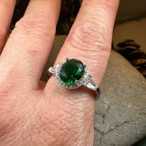 Irish Lady Celtic Ring, Engagement Ring, Large Emerald Ring, Engagement Ring, Celtic Statement Ring, Anniversary Gift, Ladies Promise Ring