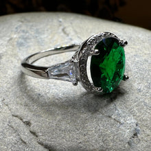 Load image into Gallery viewer, Irish Lady Celtic Ring, Engagement Ring, Large Emerald Ring, Engagement Ring, Celtic Statement Ring, Anniversary Gift, Ladies Promise Ring