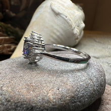 Load image into Gallery viewer, Mystic Topaz Engagement Ring, Scotland Ring, Statement Ring, Rainbow Topaz Boho Ring, Celtic Jewelry, Anniversary Gift, Girls Promise Ring