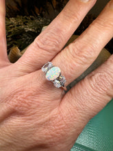 Load image into Gallery viewer, Opal Celtic Ring, Celtic Ring, Opal Engagement Ring, Silver Opal Ring, Anniversary Gift, Cocktail Ring, Birthstone Ring, Wife Gift, Mom Gift