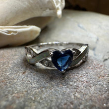 Load image into Gallery viewer, Opal Celtic Ring, Celtic Ring, Sapphire Promose Ring, Silver Opal Ring, Anniversary Gift, Cocktail Ring, Blue Birthstone Ring, Wife Gift