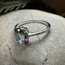 Load image into Gallery viewer, Mystic Topaz Engagement Ring, Celtic Ring, Statement Ring, Topaz Ring, Solitaire Ring, Anniversary Gift, Cocktail Ring, Wife Promise Ring