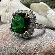 Load image into Gallery viewer, Irish Duchess Celtic Ring, Engagement Ring, Large Emerald Ring, Cocktail Ring, Celtic Statement Ring, Anniversary Gift, Ladies Promise Ring